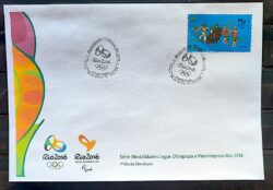 Envelope PVT C 3550 2015 Olimpiadas Paralimpiadas Rio 2016 Pentatlo Cavalo Esgrima Natacao