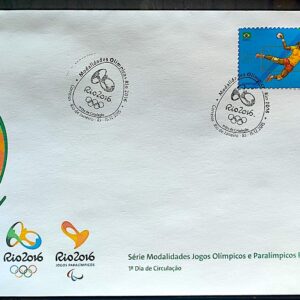 Envelope PVT C 3552 2015 Olimpiadas Paralimpiadas Rio 2016 Handebol