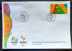 Envelope PVT C 3554 2015 Olimpiadas Paralimpiadas Rio 2016 Tenis de Mesa