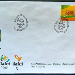 Envelope PVT C 3567 2015 Olimpiadas Paralimpiadas Rio 2016 Desportos Aquaticos Natacao