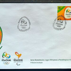 Envelope PVT C 3568 2015 Olimpiadas Paralimpiadas Rio 2016 Logomarca