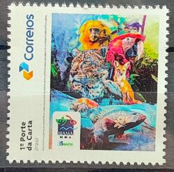 SI 35 Selo Institucional Ibama Meio Ambiente Fauna Arara Macaco Onca Peixe Tartaruga 2024