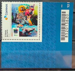 SI 35 Selo Institucional Ibama Meio Ambiente Fauna Arara Macaco Onca Peixe Tartaruga 2024 Codigo de Barras