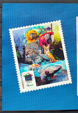 SI 35 Vinheta do Selo Institucional Ibama Meio Ambiente Fauna Arara Macaco Onca Peixe Tartaruga 2024