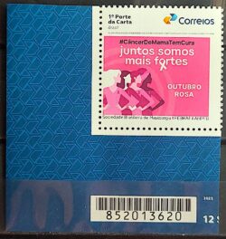 SI 42 Selo Institucional Combate ao Cancer de Mama Mulher Saude 2024 Codigo de Barras