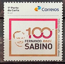SI 41 Selo Institucional 100 Anos de Fernando Sabino Literatura 2024