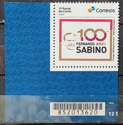 SI 41 Selo Institucional 100 Anos de Fernando Sabino Literatura 2024 Codigo de Barras