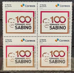 SI 41 Selo Institucional 100 Anos de Fernando Sabino Literatura 2024 Quadra