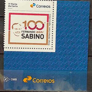 SI 43 Selo Institucional 100 Anos de Fernando Sabino Literatura 2024 Vinheta Correios