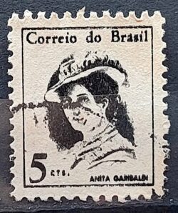Selo Regular RHM 529 Mulheres Famosas Anita Garibaldi 1967 Circulado 2