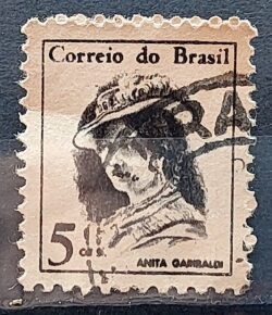 Selo Regular RHM 529 Mulheres Famosas Anita Garibaldi 1967 Circulado 3