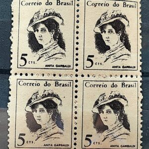 Selo Regular RHM 529 Mulheres Famosas Anita Garibaldi 1967 Quadra