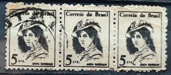 Selo Regular RHM 529 Mulheres Famosas Anita Garibaldi 1967 Terno Circulado 1