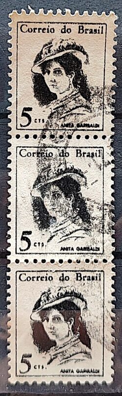 Selo Regular RHM 529 Mulheres Famosas Anita Garibaldi 1967 Terno Circulado 2
