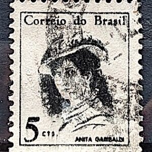 Selo Regular RHM 529 Mulheres Famosas Anita Garibaldi 1967 Terno Circulado 2