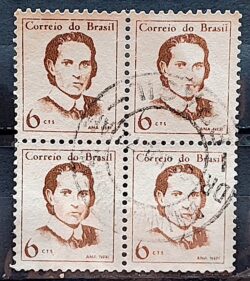 Selo Regular RHM 530 Mulheres Famosas Ana Neri Enfermagem Saude 1967 Quadra Circulado 2