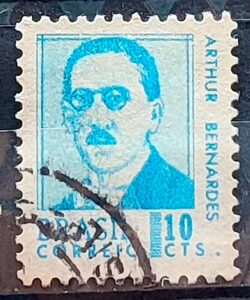 Selo Regular RHM 532 Presidentes da Republica Arthur Bernardes 1967 Circulado 2
