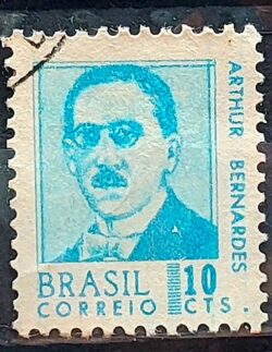 Selo Regular RHM 532 Presidentes da Republica Arthur Bernardes 1967 Circulado 3