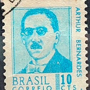 Selo Regular RHM 532 Presidentes da Republica Arthur Bernardes 1967 Circulado 3