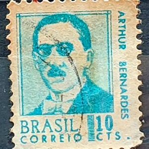 Selo Regular RHM 532 Presidentes da Republica Arthur Bernardes 1967 Circulado 4