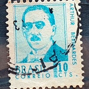 Selo Regular RHM 532 Presidentes da Republica Arthur Bernardes 1967 Circulado 5