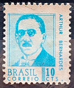 Selo Regular RHM 532 Presidentes da Republica Arthur Bernardes 1967 Circulado 7