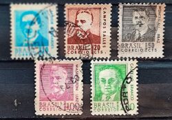 Selo Regular RHM 532 Presidentes da Republica Castello Branco Militar 1968 Serie Completa Circulado 1