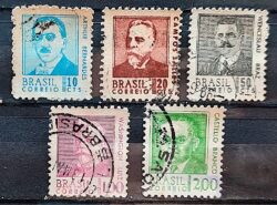 Selo Regular RHM 532 Presidentes da Republica Castello Branco Militar 1968 Serie Completa Circulado 2