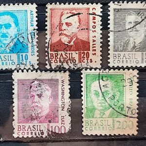 Selo Regular RHM 532 Presidentes da Republica Castello Branco Militar 1968 Serie Completa Circulado 3