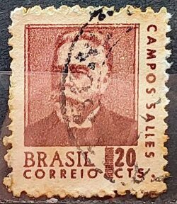 Selo Regular RHM 533 Presidentes da Republica Campos Salles 1967 Circulado 1