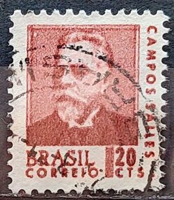 Selo Regular RHM 533 Presidentes da Republica Campos Salles 1967 Circulado 2