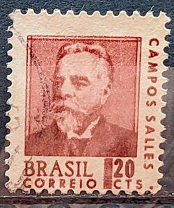 Selo Regular RHM 533 Presidentes da Republica Campos Salles 1967 Circulado 3