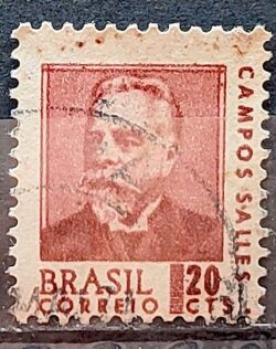 Selo Regular RHM 533 Presidentes da Republica Campos Salles 1967 Circulado 4