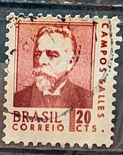 Selo Regular RHM 533 Presidentes da Republica Campos Salles 1967 Circulado 7