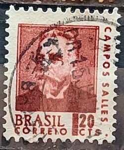 Selo Regular RHM 533 Presidentes da Republica Campos Salles 1967 Circulado 8