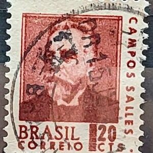 Selo Regular RHM 533 Presidentes da Republica Campos Salles 1967 Circulado 8