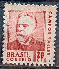 Selo Regular RHM 533 Presidentes da Republica Campos Salles 1967 Circulado 9