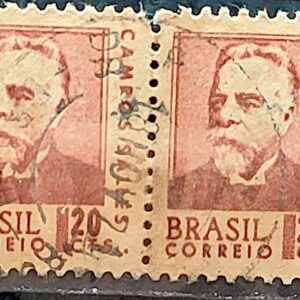 Selo Regular RHM 533 Presidentes da Republica Campos Salles 1967 Dupla Circulado 1