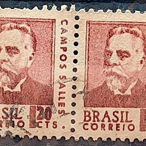 Selo Regular RHM 533 Presidentes da Republica Campos Salles 1967 Dupla Circulado 3