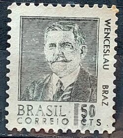Selo Regular RHM 534 Presidentes da Republica Wenceslau Braz 1968 Circulado 1