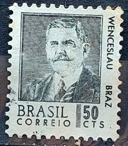 Selo Regular RHM 534 Presidentes da Republica Wenceslau Braz 1968 Circulado 2