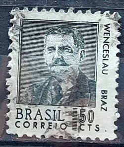 Selo Regular RHM 534 Presidentes da Republica Wenceslau Braz 1968 Circulado 3