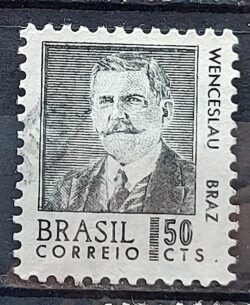 Selo Regular RHM 534 Presidentes da Republica Wenceslau Braz 1968 Circulado 6