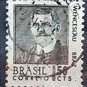 Selo Regular RHM 534 Presidentes da Republica Wenceslau Braz 1968 Circulado 7