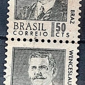 Selo Regular RHM 534 Presidentes da Republica Wenceslau Braz 1968 Dupla Circulado 4