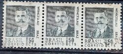 Selo Regular RHM 534 Presidentes da Republica Wenceslau Braz 1968 Terno Circulado 1