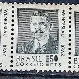 Selo Regular RHM 534 Presidentes da Republica Wenceslau Braz 1968 Terno Circulado 1