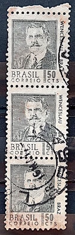 Selo Regular RHM 534 Presidentes da Republica Wenceslau Braz 1968 Terno Circulado 2