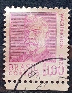 Selo Regular RHM 535 Presidentes da Republica Washington Luiz 1968 Circulado 1