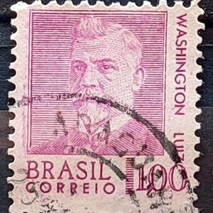 Selo Regular RHM 535 Presidentes da Republica Washington Luiz 1968 Circulado 2